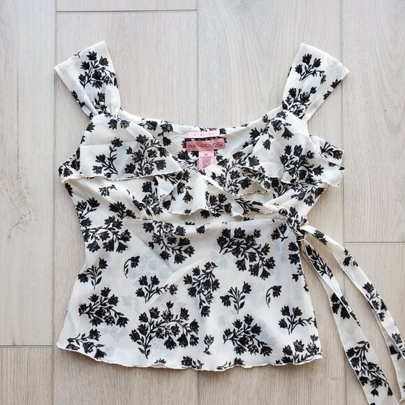 Bandolino White and black floral print top - Picture 5 of 9